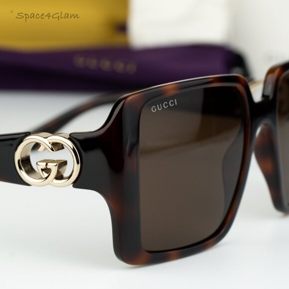 BRAND NEW Gucci GG1692S 002 Havana Brown Square Women Sunglasses GG 1692S - Picture 1 of 10